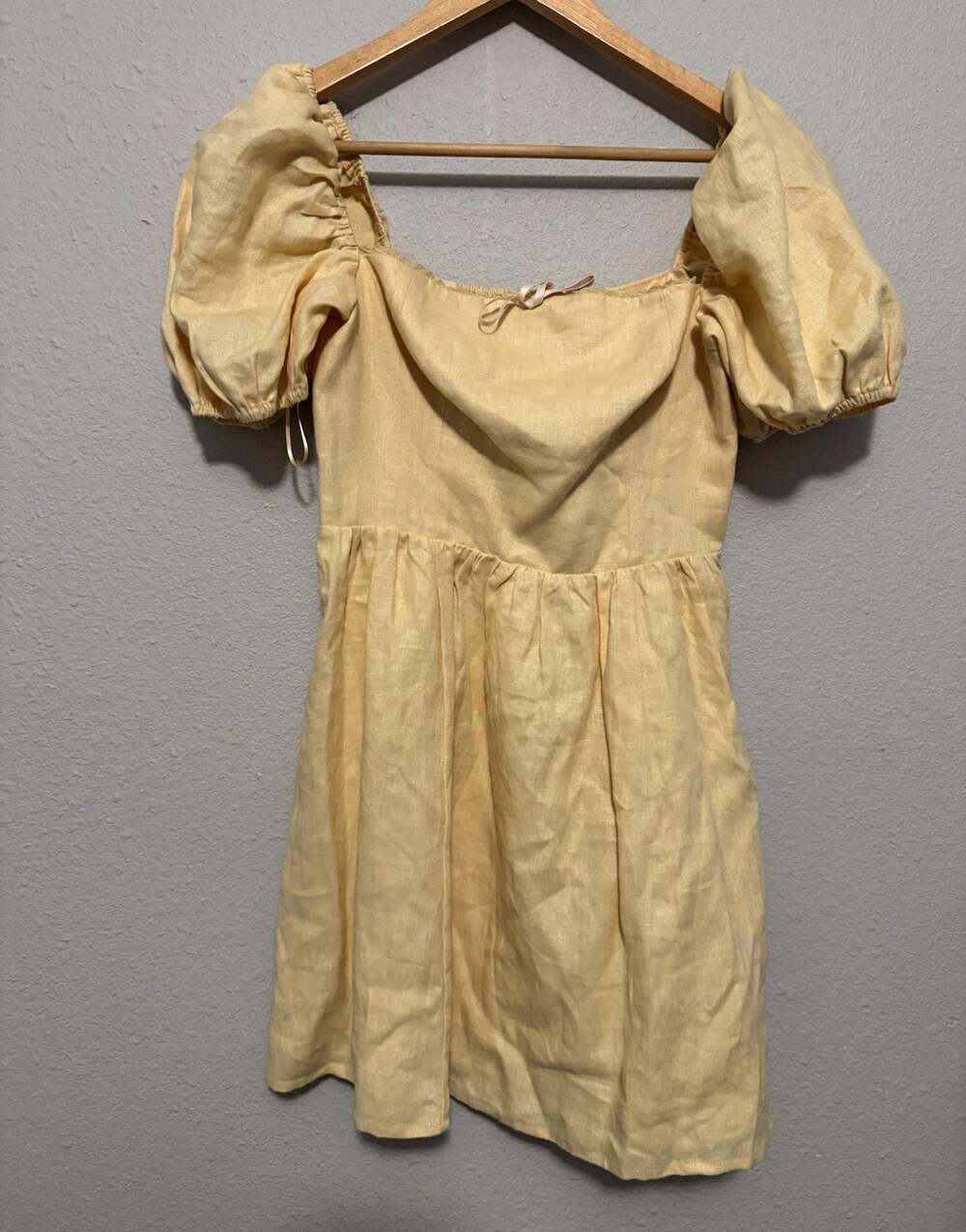 Reformation Malvina Puff Sleeve Square Neck Mini Dress Size 4